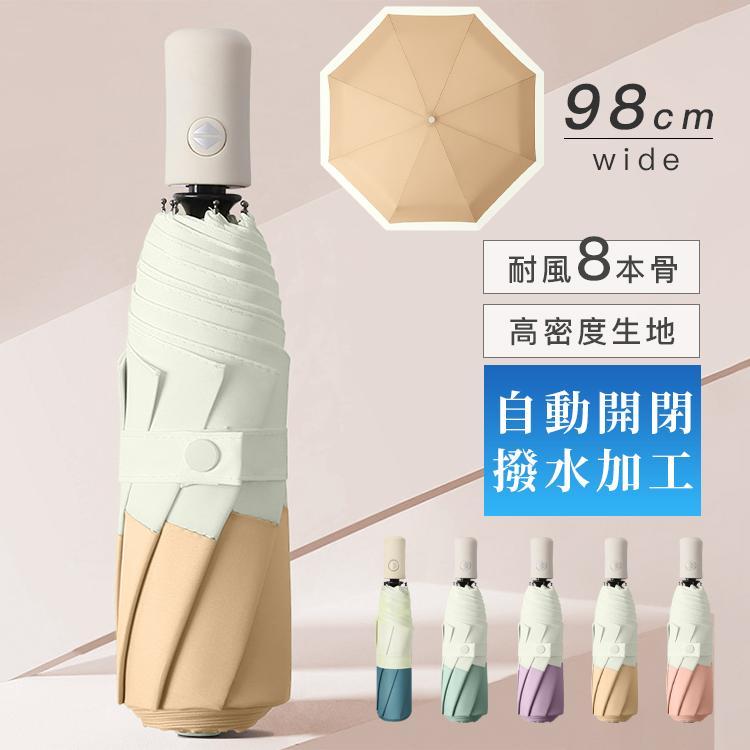 日傘 折りたたみ傘 軽い 自動開閉 完全遮光 遮光率100% UPF50+ 紫外線カット UVカット レディース メンズ 頑丈な8本骨 耐強風 晴雨兼用 雨具基本仕様【素材】・親骨：グラスファイバー・